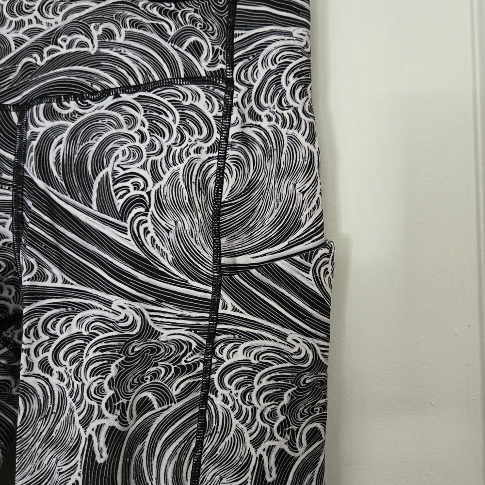 Lululemon Athletica Seawheeze Speed Up Crop Running Waves Multi Black Reflective - Picture 3 of 10
